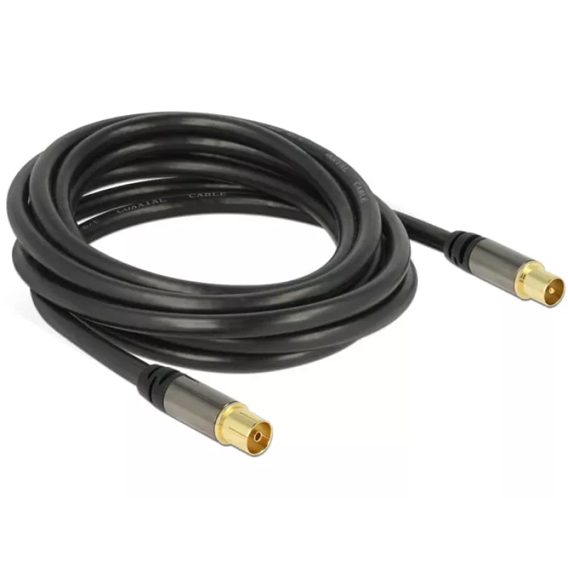 Cabo coaxial DeLOCK 88924 IEC RG-6/U 3 m preto