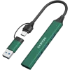 Hub CANYON DS-02 4 em 1 USB-A/C verde