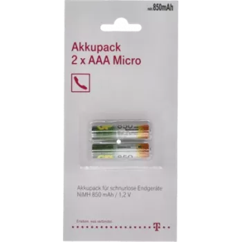 Pilha recarregável Telekom AAA 1,2V 850mAh, níquel-metal hidreto
