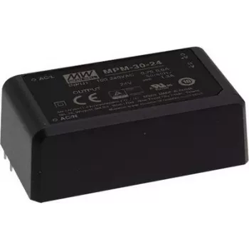 Fonte de alimentação MEAN WELL MPM-30-12ST, 30 W, saída 12 V, entrada 80–264 V