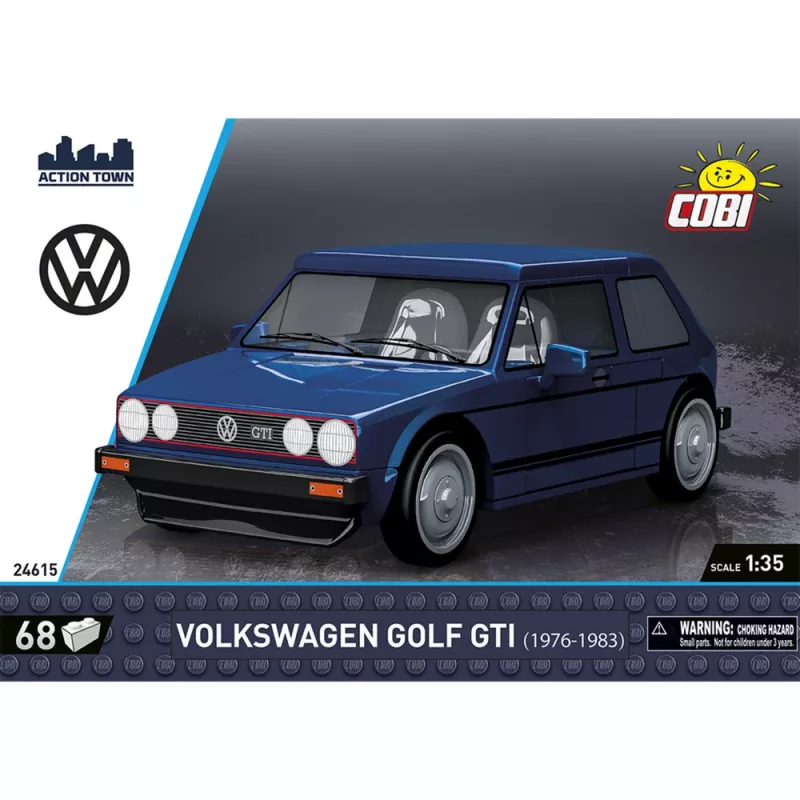 Cobi Volkswagen Golf GTI (1976–1983) conjunto de construção, azul, 1:35, 68 peças