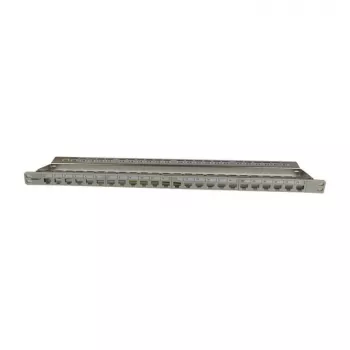 Keystone, suporte de módulo, 48,30 cm (19) patch panel para 24 módulos TP, 0,5HE, cinzento claro (S216333)