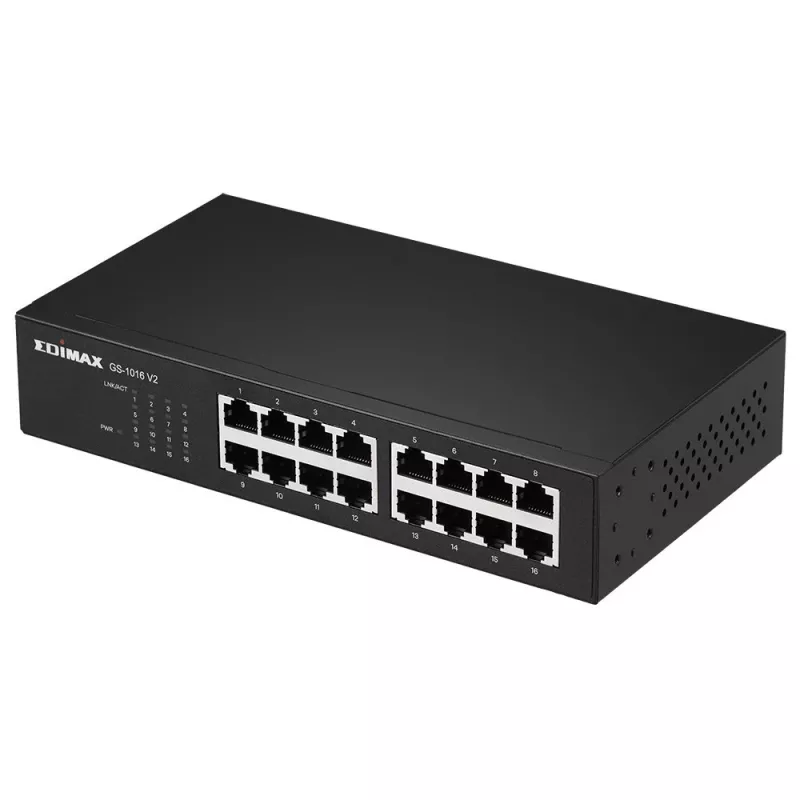 Edimax GS-1016 V2 switch de rede gerido Gigabit Ethernet (10/100/1000) preto