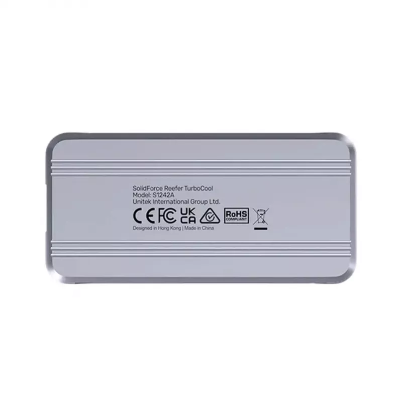 Caixa para SSD Unitek S1242AGY01-EU USB4 40 Gbit/s, M.2 NVMe, até 8 TB, alumínio/plástico, refrigeração ativa