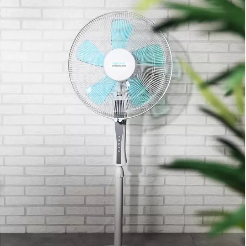 Cecotec EnergySilence 530 Power Connected | Ventilador de pé | Branco | Diâmetro 40 cm | Número de velocidades 3 | Oscilação | 50 W | Comando à distância