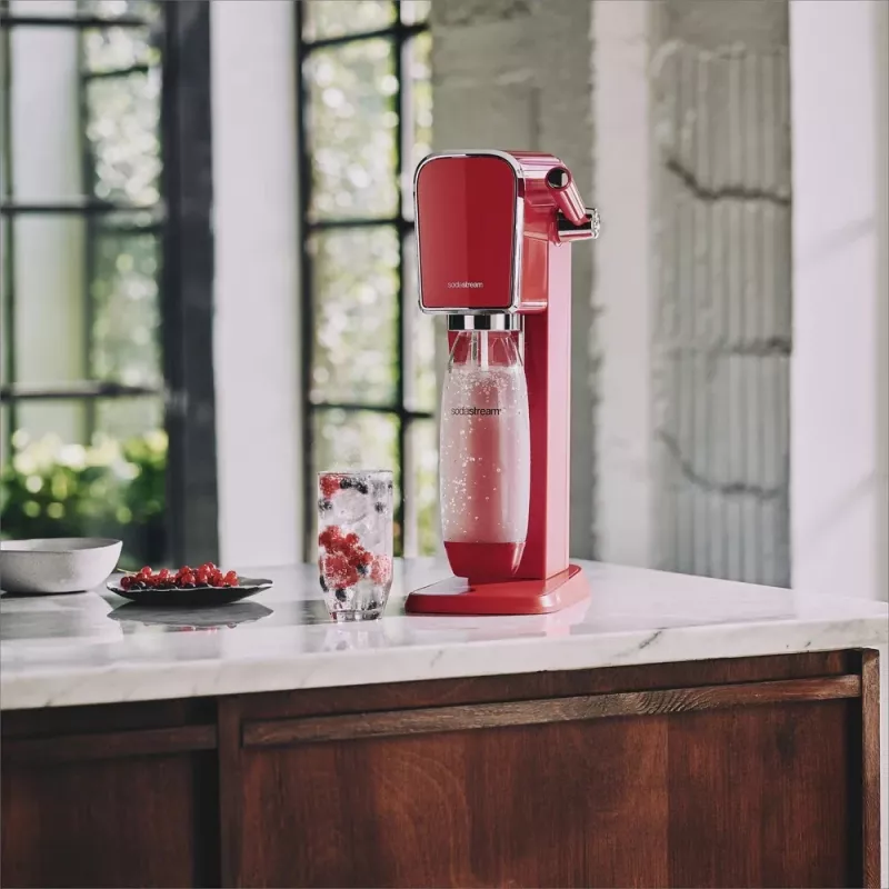 Máquina de soda SodaStream Art Mandarin Red garrafa de carbonatação 1L