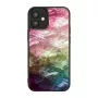 Capa de proteção iKins para Apple iPhone 12 mini – design flores aquáticas, preto