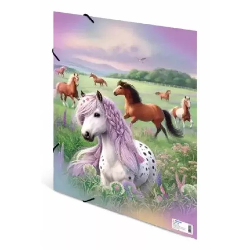 Pasta HERMA com elástico A3 cartão Horse World