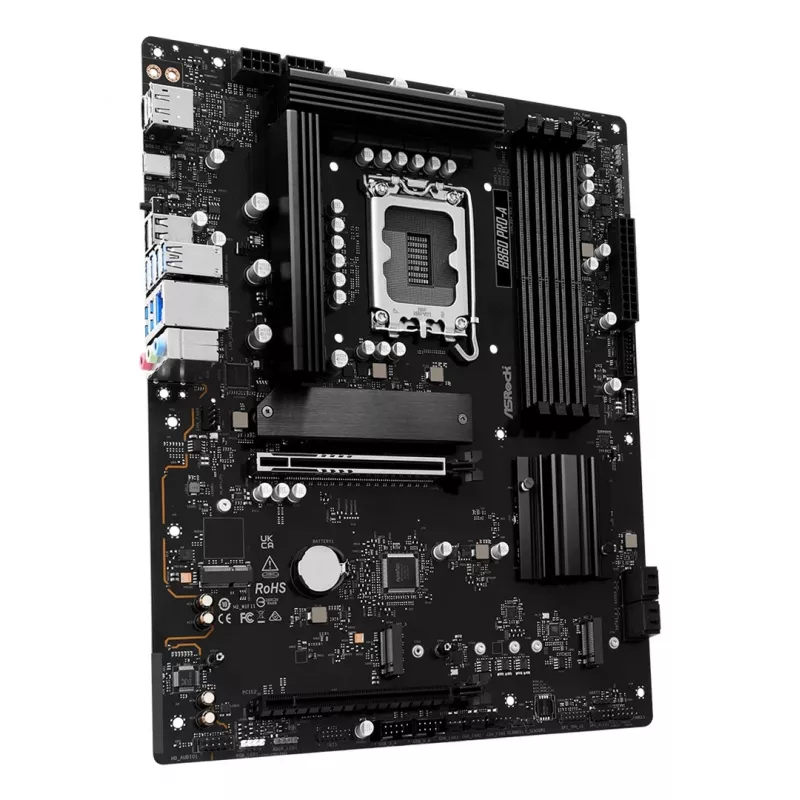 Placa-mãe ASRock B860 Pro-A — Intel B860 ATX, LGA 1851, DDR5, 4x DIMM, 256GB, LAN 2.5Gb, 1x M.2, 4x SATA III