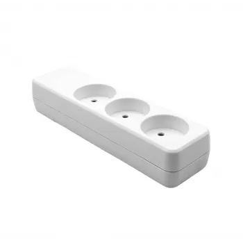 Tomada múltipla ProXtend K3-0W 3 tomadas branco — 3 tomadas, design compacto