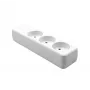 Tomada múltipla ProXtend K3-0W 3 tomadas branco — 3 tomadas, design compacto