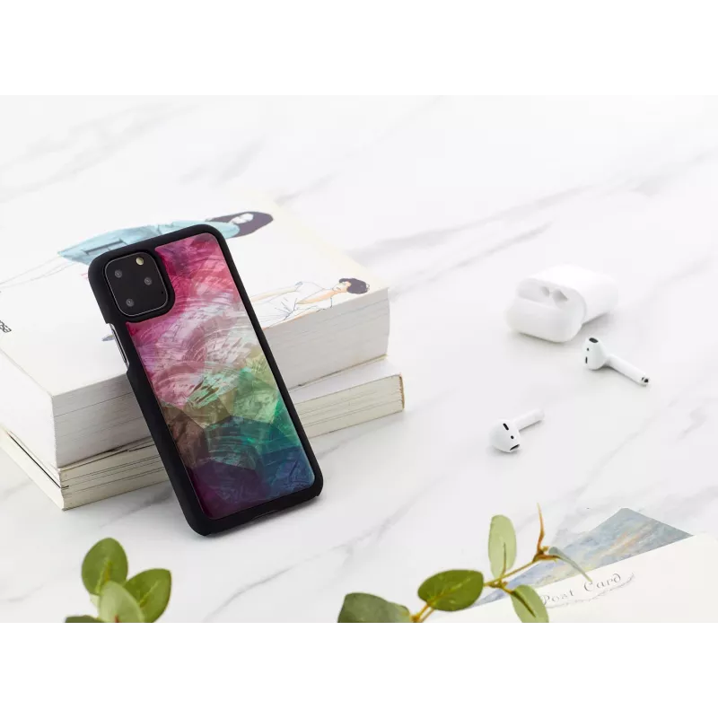 Capa de proteção para smartphone iKins para iPhone 11 Pro com design de flores aquáticas, preta