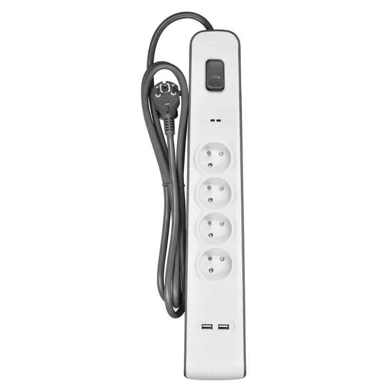 Proteção contra sobretensões Belkin BSV401CA2M preto branco 4 tomadas de rede 2 m