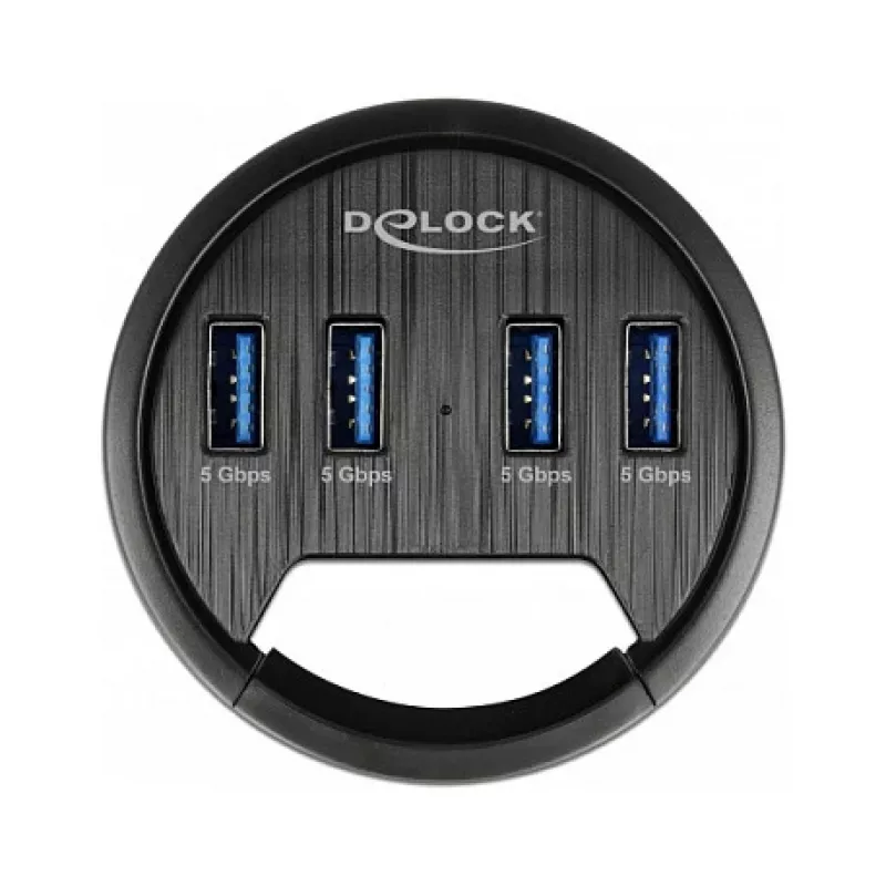 Hub USB DeLOCK 64153 Type-A 5000 Mbit/s preto