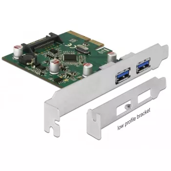Placa Delock PCI Express x4 para 2 conectores USB 3.1 Gen 2 Type-A externos (90298)