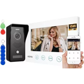 VIDEO INTERCOM EURA VDP-42A3 GAMMA+ monitor branco TUYA