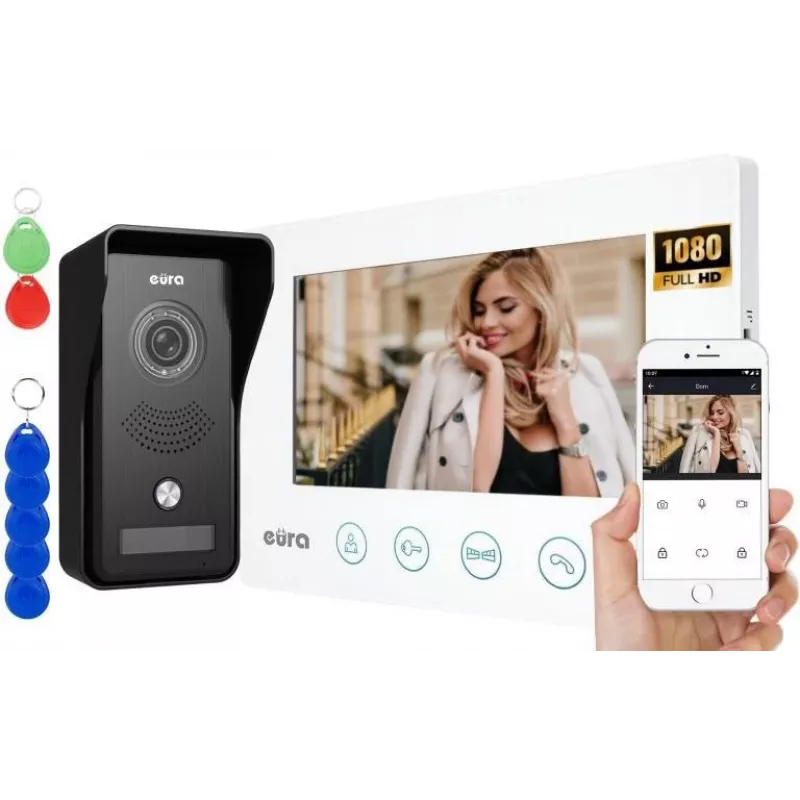 VIDEO INTERCOM EURA VDP-42A3 GAMMA+ monitor branco TUYA