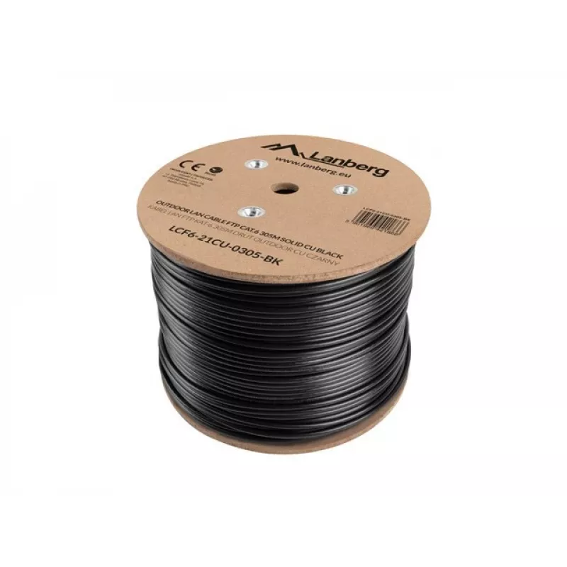 Cabo de rede Lanberg LCF6-21CU-0305-BK preto 305 m Cat6 F/UTP (FTP) exterior