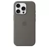 Apple iPhone 16 Pro Capa de silicone com MagSafe - Cinzento-pedra