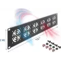 Painel DELOCK 67415 para rack, 6 ventoinhas integradas, caixa metálica, cinzento-escuro