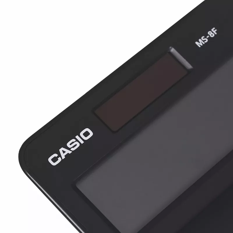 Casio MS-8F calculadora de secretária básica, de 8 dígitos, a pilhas/solar, preta
