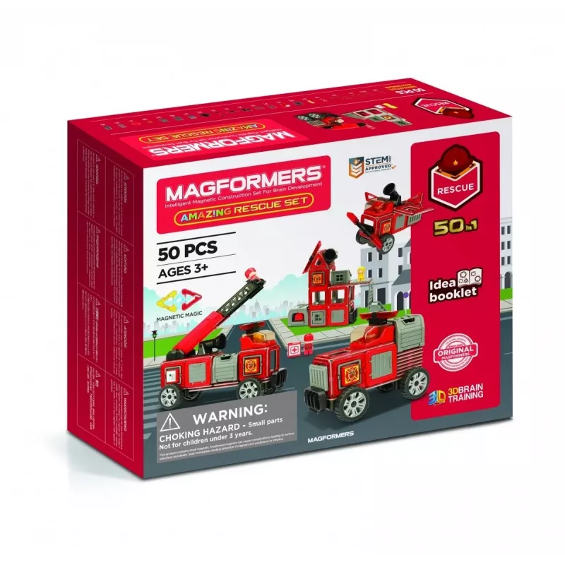 MAGFORMERS conjunto de emergência — bloco de construção magnético para veículos de emergência e cenários