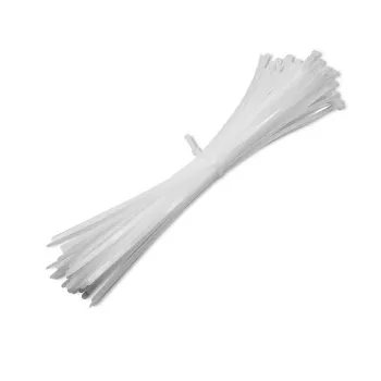 Conjunto de organizadores de cabos QOLTEC 52236 — 100 unid., branco