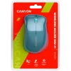 CANYON MW-11, rato sem fios 2,4 GHz, com 3 botões, DPI 1200, pilha: AAA*2 unid., azul, 67*109*38 mm, 0,063 kg
