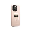 Capa rígida Karl Lagerfeld KLHMP14XSLKHLP iPhone 14 Pro Max 6.7 rosa claro / rosa claro silicone Karl inchs Head Magsafe