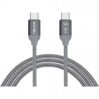 Cabo USB Nevox 1654 USB 2.0 2 m USB C cinzento prateado