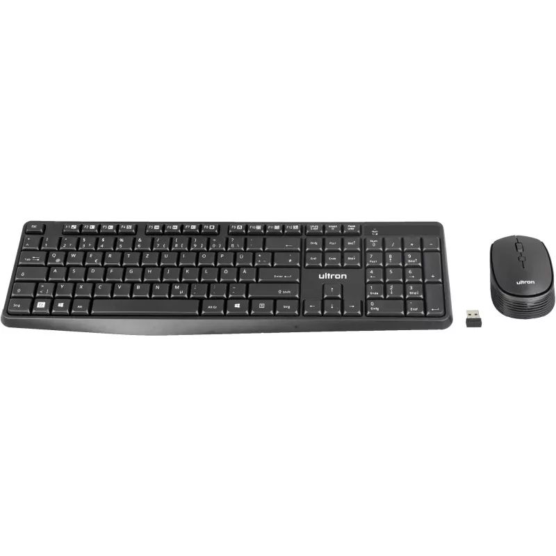 Conjunto de teclado e rato Ultron UMC300 – RF Wireless alemão preto (364180)