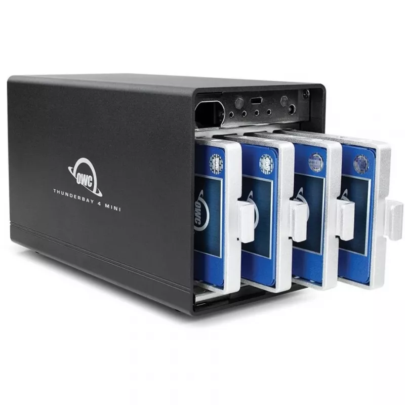 ThunderBay 4 mini, caixa para discos preta, caixa profissional Thunderbolt 3 para 4 discos HDD/SSD