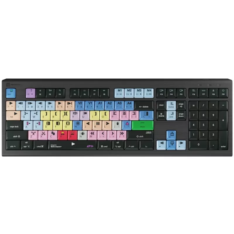 Teclado Logickeyboard Avid Media Composer Astra 2 universal USB QWERTY alemão cinzento