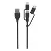 Cabo Ansmann USB para 3em1 120cm preto Micro-USB B