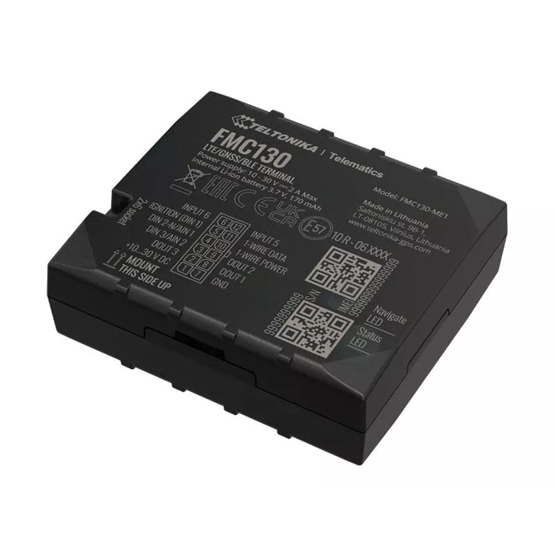 Rastreador GPS Teltonika FMC130 Automóvel Preto 2,4GHz Wi-Fi 802.11b/g/n
