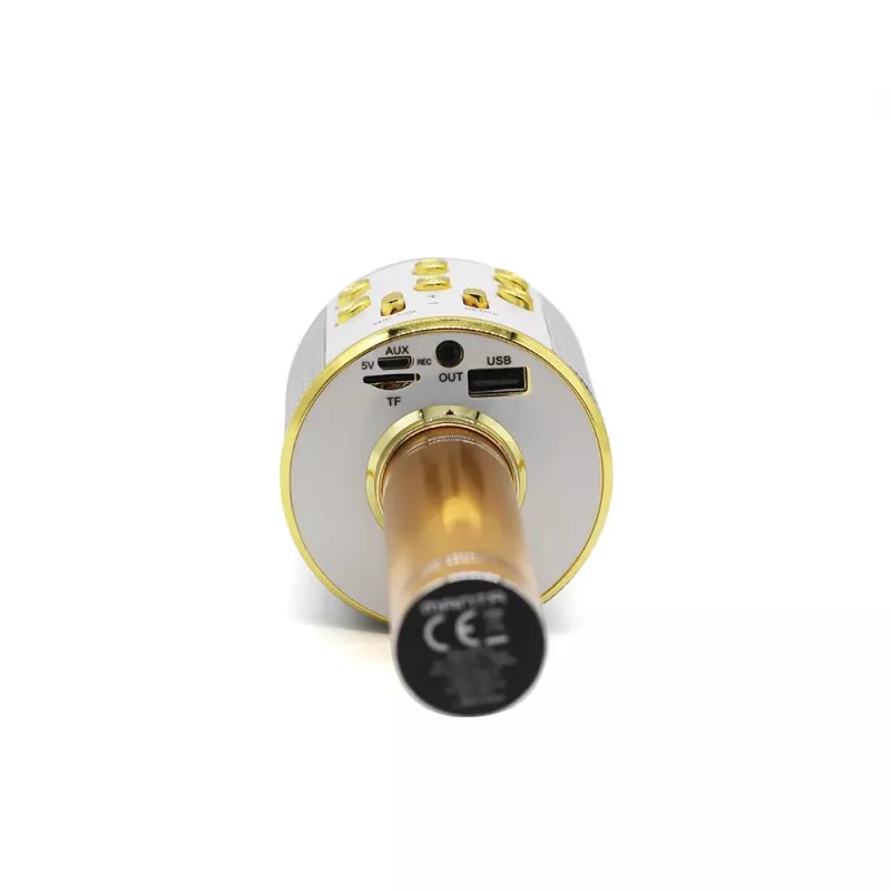 Microfone MANTA MIC10-G dourado cardioide portátil — condensador cardioide, design de mão