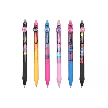 Caneta de esferográfica retrátil apagável com revestimento de borracha CoolPack Disney Stitch preto