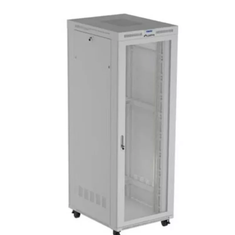 Armário rack 19 polegadas LANBERG FF01-8047-23SL 47U 800x1200 mm cinzento portas perfuradas