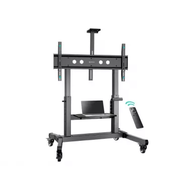 Suporte de TV ONKRON TS1991E-B suporte de chão móvel para televisores 55–100 polegadas, preto, altura 1100–1600 mm, 130 kg, VESA até 1000×600