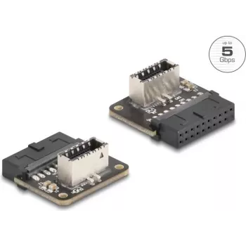 Delock 67239 adaptador USB 5 Gbps, ligação pin header para ligação interna Type-E Key A, angular