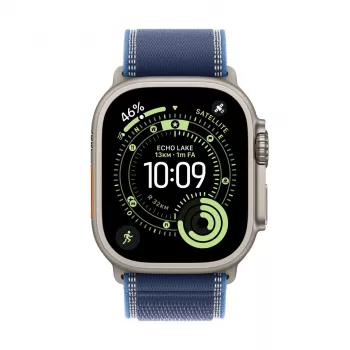 Apple Watch Ultra 3 GPS + Cellular 49mm Caixa de titânio natural com Blue/Bright Blue Trail Loop - S/M | Apple