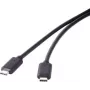 Cabo USB 3.1 Gen 2 Renkforce 1 m com ficha USB-C, preto