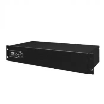 UPS rackmount Line-Interactive EVER ECO Pro 1200 AVR CDS, 1,2 kVA (650 W de saída), 2U, 3× C13, USB-B, AVR, VRLA 12 V 5 Ah ×2
