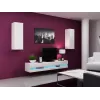 Suporte de TV cama meble VIGO NEW 30/180/40, tampo branco brilhante, aglomerado, 1800×400×300 mm