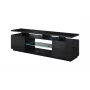 Móvel de TV cama meble EVA 180x40x56 cm, preto brilhante, tampo em MDF, estrutura preta