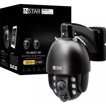 Câmara IP Instar IN-9820 4K – preto, campo de visão de 180°
