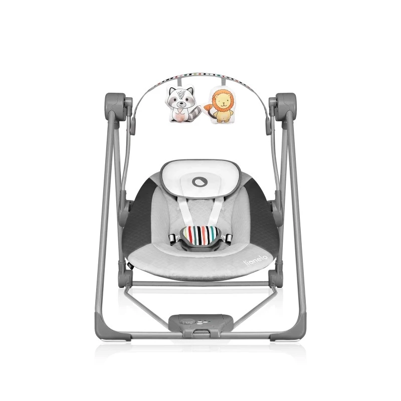 Cadeira de bebé Lionelo OTTO COZY cinzento — cadeira de bebé compacta, assento macio, cinto de segurança