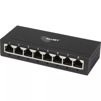 Switch ALLNET não gerido Layer2 8 portas • 8x 1GbE • Sem ventoinha • ALL-SG8008 (ALL-SG8008)