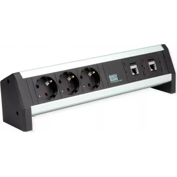 Bachmann DESK 3xCEE7/3 2x módulo CM-CAT6A – módulo de alimentação e rede para secretária