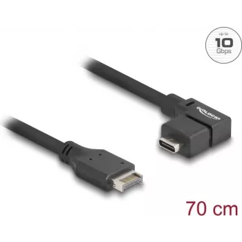 Cabo USB DeLOCK 10 Gbit/s Type-E Key A 20 pinos macho para USB Type-C fêmea angular 70 cm